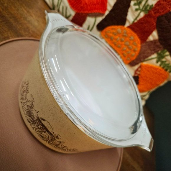 VINTAGE FOREST FANCY MUSHROOM PYREX 3 PIECE SET - Picture 3 of 5
